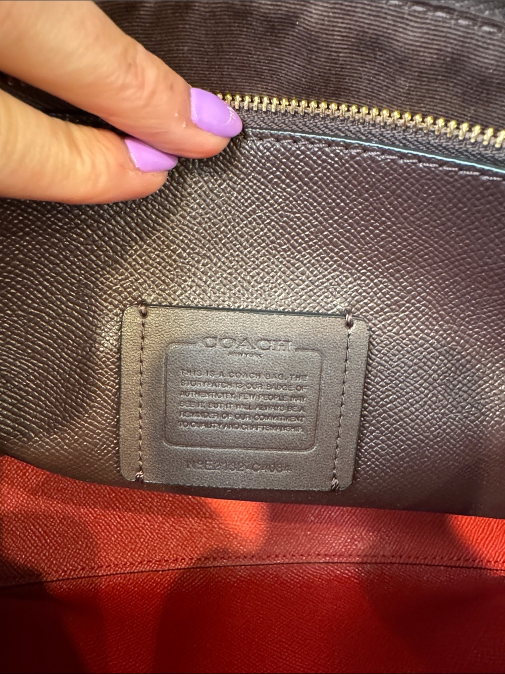Coach Mollie Black Pebbled Leather Tote with Red Flower Charm - Picture 9 of 16
